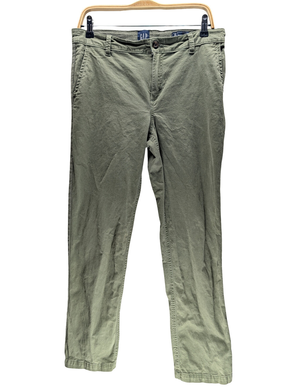 Gap Relaxed Girlfriend Chino Pants Olive Green Casual Cotton